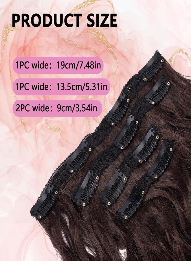 NICENEEDED 4 PCS Curly Clip In Hair Extensions, 13.8 Inch Dark Brown Short Spirally Curly Classic Extensions Clip Seamless Kinky Clip Ins, Soft Invisible Natural Hairpieces for Women - Image 2